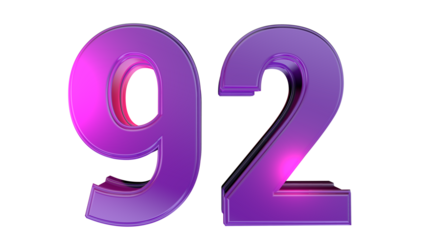 Purple 3d number 92