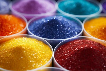 Polymeric pigment in granules for plastic coloring. Generative AI