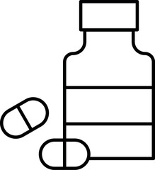 Ikona tabletek. Grafika wektorowa opakowania leków. 