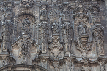 Detail of the facade of  Mexico City Metropolitan Cathedral, Mexico City, Mexico