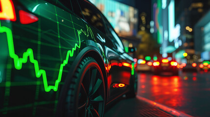 Stock Market Trends on Vehicle Dashboard