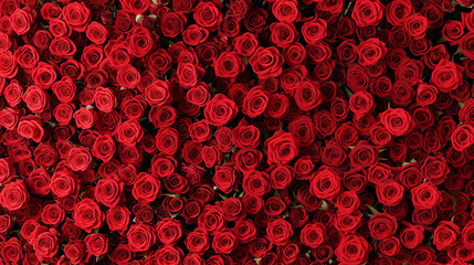 Elegant Red Roses Background, Dense Floral Pattern for Romantic Occasions and Celebrations
