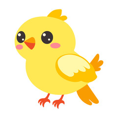 Easter cute yellow chicken. Vector cartoon illustration