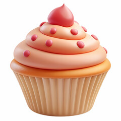 Cupcake 3d, Romance., icon, isolated on white background