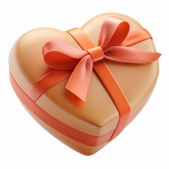 Heart box 3d, Romance., icon, isolated on white background
