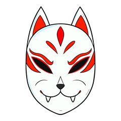 kitsune mask illustration isolated vector