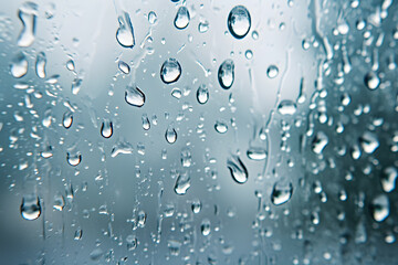 Raindrops on car window and lights