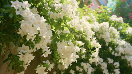 Colorful Flowers Adorning the Side of a Building