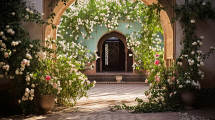 Fototapeta na wymiar Archway With Roses