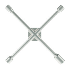 Universal Lug Wrench, anti-slip cross wrench, 3D rendering isolated on transparent background