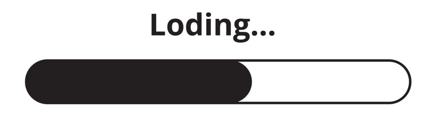 Loading icon, vector design. Loading bar icon, symbol vector design for UI/UX design. Loading bar progress vector icon.