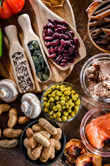 Composition with food products rich in niacin