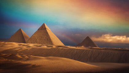Fototapeta na wymiar Colorful Pyramids Portrait