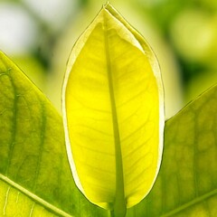 Green leaf macro Photo With Blurr Background