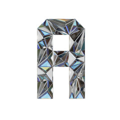 Low Poly 3D Letter A in Diamond glass