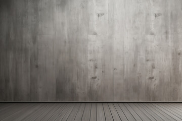 Empty room with gray wooden wall and flooring background