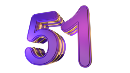 Purple Gold  3d number 51