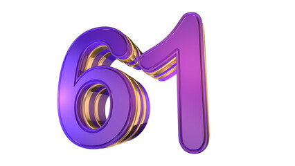 Purple Gold  3d number 61