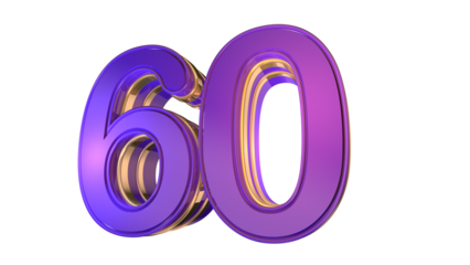 Purple Gold  3d number 60