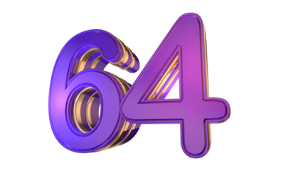 Purple Gold  3d number 64