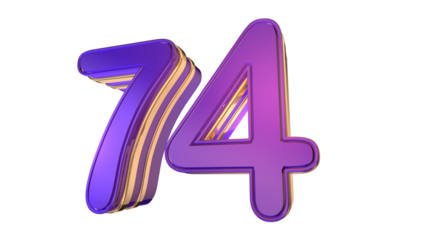 Purple Gold  3d number 74