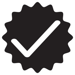 Verified icon vector illustration. Guaranteed stamp or verified badge