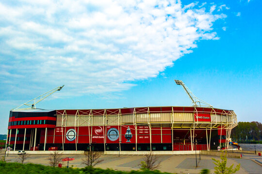 AFAS Stadium red building in North Holland Netherlands.