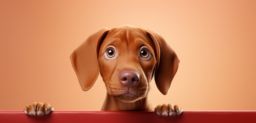 dachshund dog with bone - obrazy, fototapety, plakaty