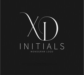 XD Monogram logo, Minimalist Typographic Line Monogram Logo, XD Wedding monogram logo, XD Typography Initial Letter Brand Logo	