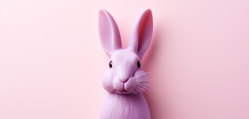 easter bunny with pink ribbon