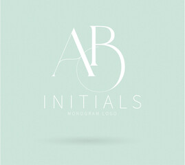 AB Typography Initial Letter Brand Logo, AB brand logo, AB monogram wedding logo, abstract logo design	