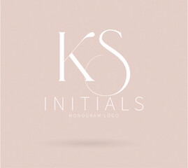 KS Monogram logo, Minimalist Typographic Line Monogram Logo, KS Wedding monogram logo, KS Typography Initial Letter Brand Logo	