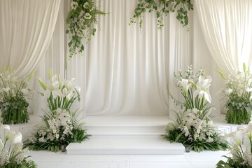Fototapeta na wymiar wedding stage background and flower 