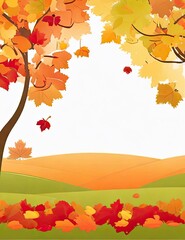Naklejka na ściany i meble Free vector illustration of a lovely fall background