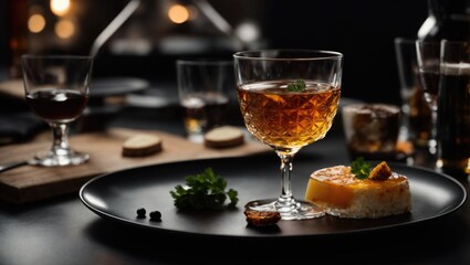 Modern drink for presentation in restaurant, luxury, alcoholic drinks, Luxury table, celebration