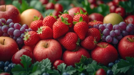 Berries Fruits Ripe Fresh, background, close up. Realistic berry, detailed. Grocery product...