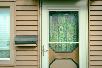 A door with curtains in Westfield, New York