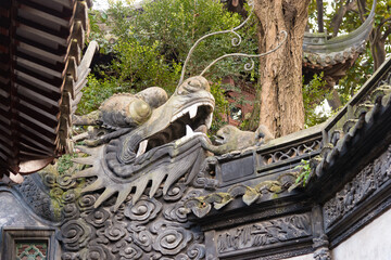 Traditional pavilions in Yu Gardens, Shanghai, China