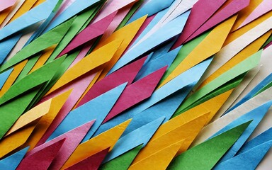 abstract background of colored pieces of paper in the form of arrows