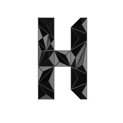 Low Poly 3D Letter K in glossy black