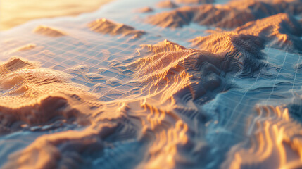 Abstract Topology Map of Desert Landscape