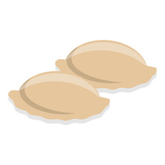 3D Isometric Flat Vector Set of Dumplings, Dim Sum, Asian Food. Item 2