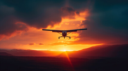 Fototapeta premium Celestial Canopy: High-Flying Dawn Spectacle