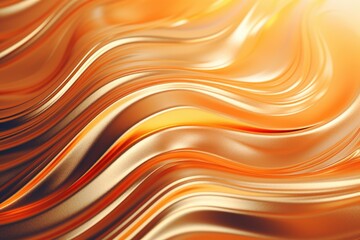 A captivating close up view of a dynamic and undulating orange background, creating an eye-catching visual display, Melting metallic paint over sand texture, AI Generated