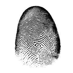 a fingerprint on a white background - obrazy, fototapety, plakaty