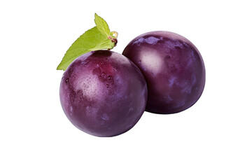 Fototapeta premium plums isolated on white background