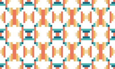Seamless Pattern geometric pixel art, crochet, and knitting patterns are traditional. pixel art, Aztec-style. design for texture, fabric, clothing, wrapping, decoration, rugs, carpet, bag