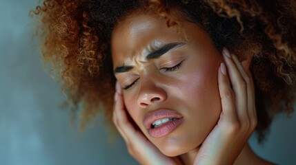 Earache, Close-Up of an Individual Holding Their Ear in Pain, Highlighting the Discomfort of Earaches, Diverse Representations of Physical Pain