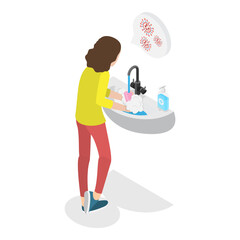 3D Isometric Flat Vector Illustration of OCD, Obsessive Compulsive Disorder. Item 3