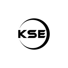 KSE letter logo design with white background in illustrator, cube logo, vector logo, modern alphabet font overlap style. calligraphy designs for logo, Poster, Invitation, etc.